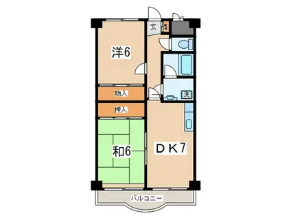 YMマンションアサヒ(2DK/2階)の間取り写真
