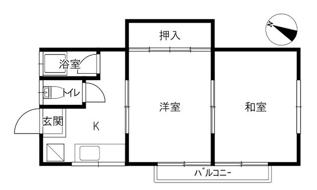 グリンデル(2K/2階)の間取り写真