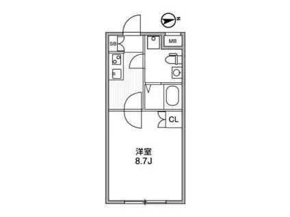 アルティザ新宿落合ソノリテ(1K/2階)の間取り写真