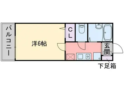 セジュールオン室見(1K/2階)の間取り写真
