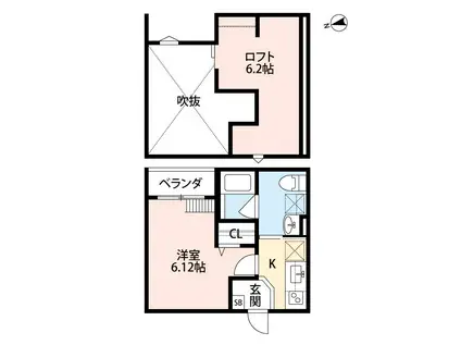 グランツ湊(1K/2階)の間取り写真