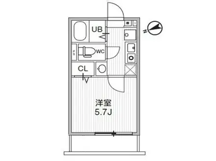TSCUORE柴又I(1K/1階)の間取り写真