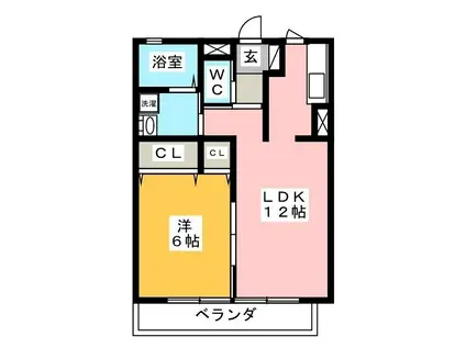 ルミエールA(1LDK/2階)の間取り写真