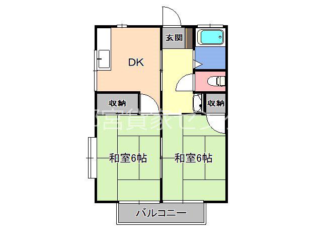 安納ハイツ(2DK/2階)の間取り写真