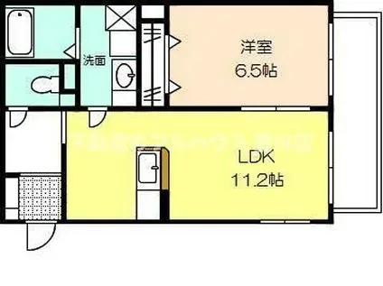 アトランティス四ツ谷(1LDK/1階)の間取り写真