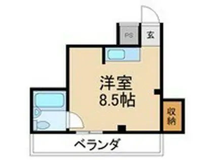 どんぐりハイツ(ワンルーム/3階)の間取り写真