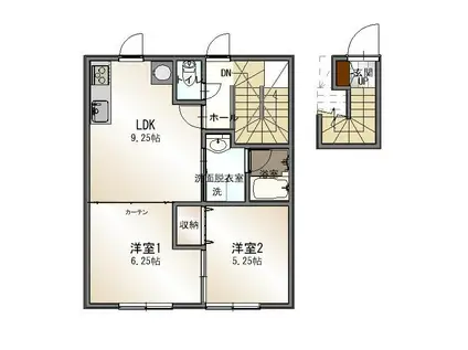 エコハウス1(1LDK/2階)の間取り写真
