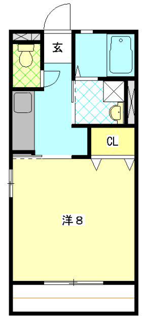 レトアSKII(1K/2階)の間取り写真