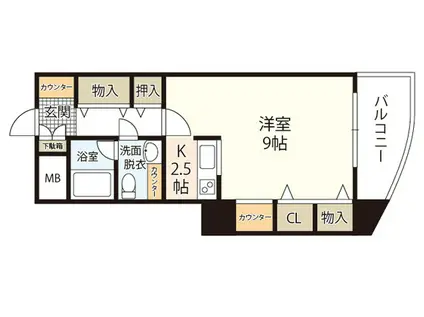 サンクレスト東雲(ワンルーム/5階)の間取り写真