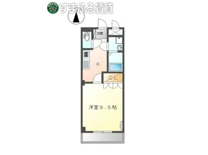 プレサス天神(1K/2階)の間取り写真