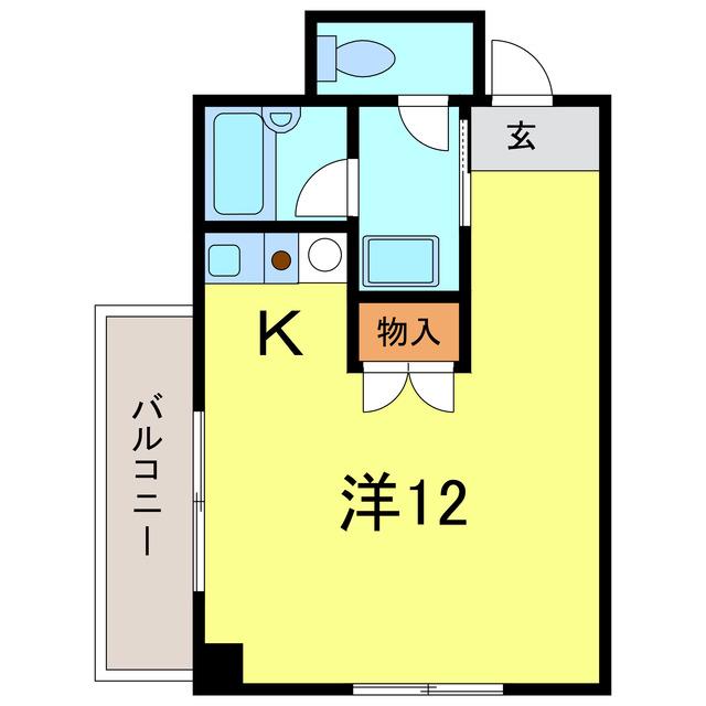 ライセル里(ワンルーム/7階)の間取り写真