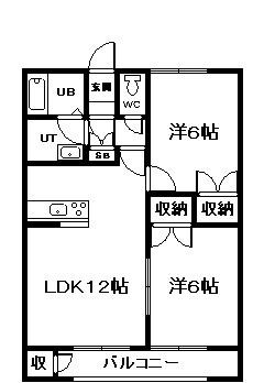 BASE14.6(2LDK/2階)の間取り写真