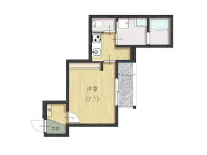 COMFORT三吉南(1K/3階)の間取り写真