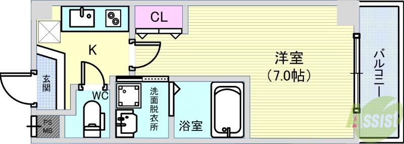 AILE池田(1K/3階)の間取り写真