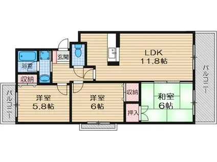 スペンドカームリー(3LDK/2階)の間取り写真