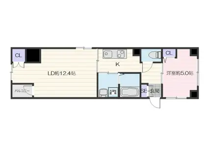 GROVE梅田東(1LDK/4階)の間取り写真