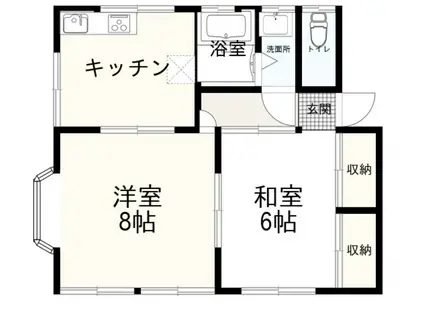 ハイツ雅(2LDK/2階)の間取り写真