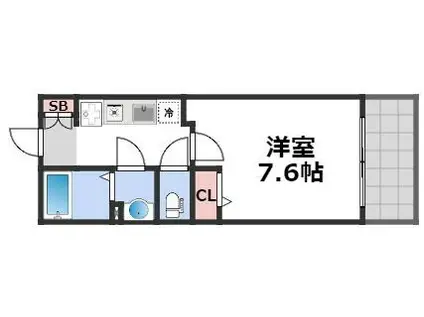 ルクレ阿波座レジデンス(1K/6階)の間取り写真