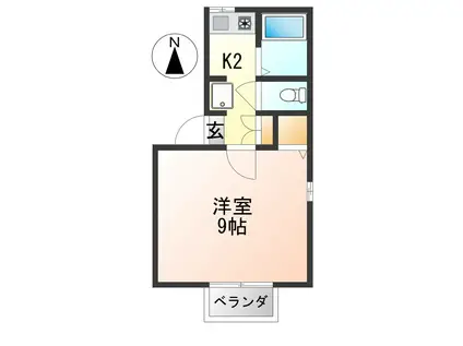 セジュールまえた(1K/2階)の間取り写真