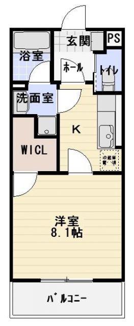 メゾンアネシス(1K/1階)の間取り写真