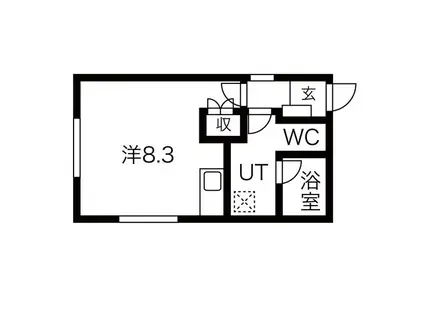 PRE CHER八田(1K/1階)の間取り写真