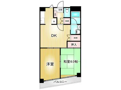 メイプル金山(2DK/4階)の間取り写真