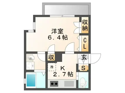 フレシール(1K/1階)の間取り写真