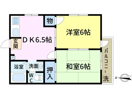 ライフ小島(2DK/1階)の間取り写真