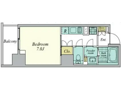 クレストコート中野(1K/7階)の間取り写真