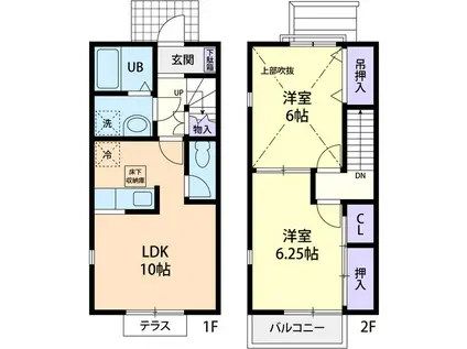 CASA GRACIA(2LDK/1階)の間取り写真