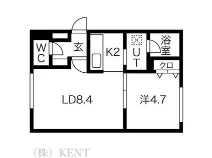 SERAM円山鳥居旧ピュア・コート円山公園(1LDK/3階)の間取り写真
