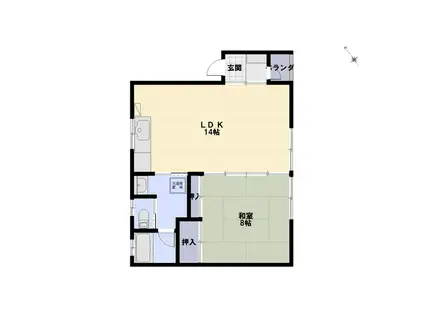 アルカディアIII(1LDK/1階)の間取り写真