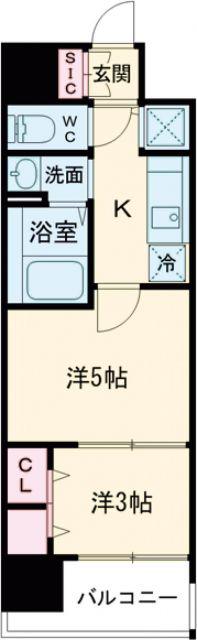 ARTIZA堺(1DK/10階)の間取り写真