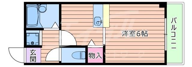 ラポール鳥飼(1K/1階)の間取り写真