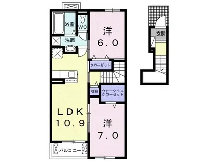 ライフエポナ II(2LDK/2階)の間取り写真