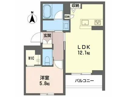 ロイヤルグランコート虎丸(1LDK/3階)の間取り写真