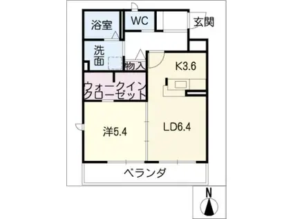 ベレオM(1LDK/2階)の間取り写真