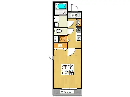 西武池袋線 保谷駅 徒歩2分 2階建 築17年(1K/2階)の間取り写真