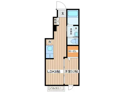 マノアーレ名取駅西 A棟(1LDK/1階)の間取り写真