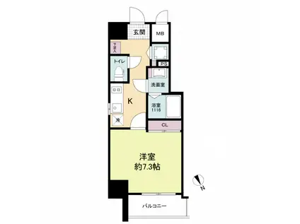 ブランシエスタ河原町(1K/4階)の間取り写真