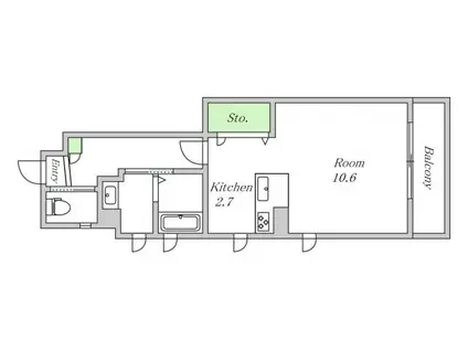 シャーメゾン美章園(1K/1階)の間取り写真