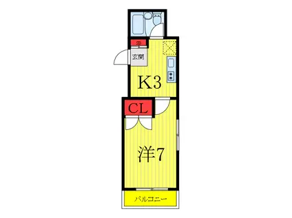 フォルトIII王子(1K/5階)の間取り写真