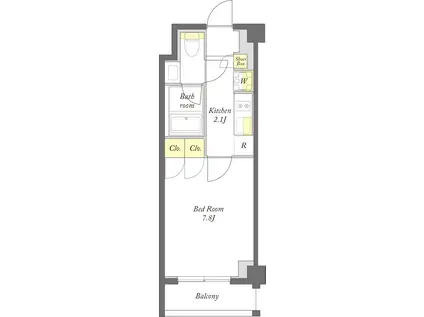 プライムメゾン下北沢(1K/2階)の間取り写真