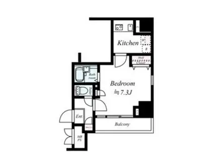 アフェクシオン日本橋人形町(1K/10階)の間取り写真