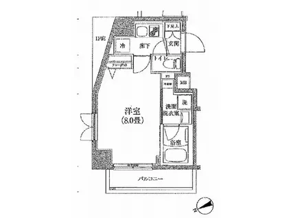 ルフレ中野(1K/2階)の間取り写真