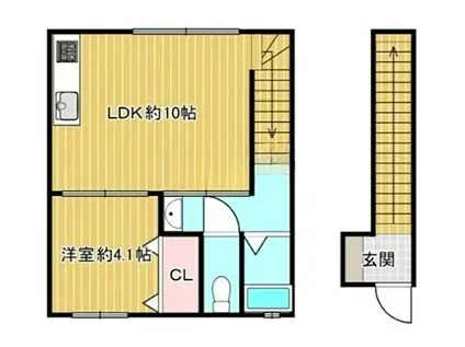 GRAND PRIX MAISON(ワンルーム/2階)の間取り写真