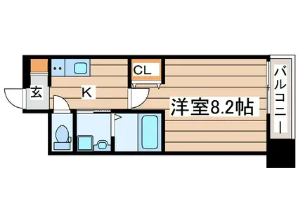 パークス(1K/5階)の間取り写真