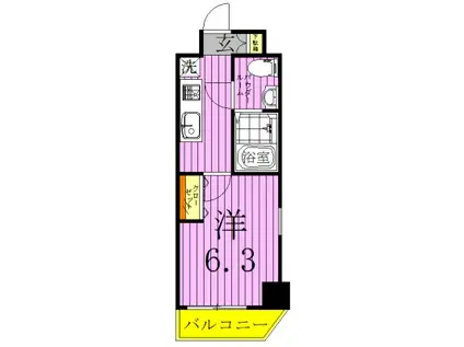 REGALIZ北千住(1K/3階)の間取り写真