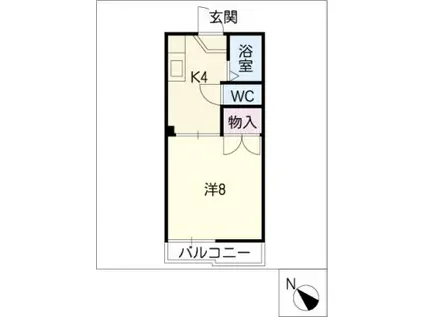 コーポきたい(1K/2階)の間取り写真