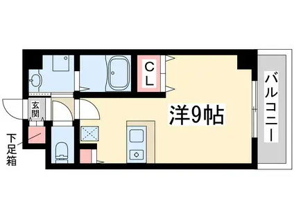 リセスコート2(ワンルーム/3階)の間取り写真